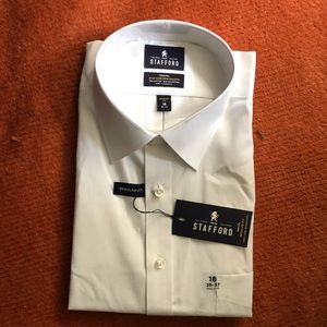 Stafford white mens button down dress shirt NWT